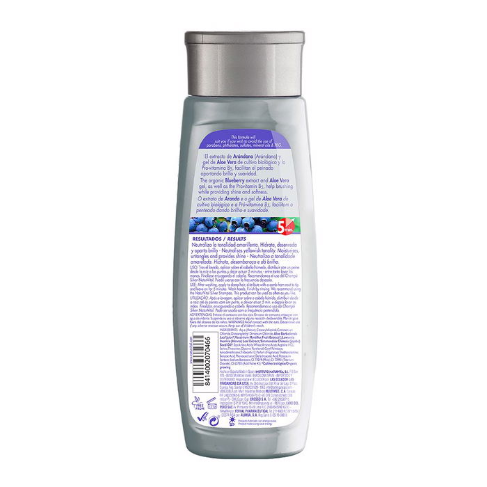 Natur Vital Mascarilla Silver White or Gray Hair 300 ml para Cabello Blanco y Gris Neutraliza Tonos Amarillentos