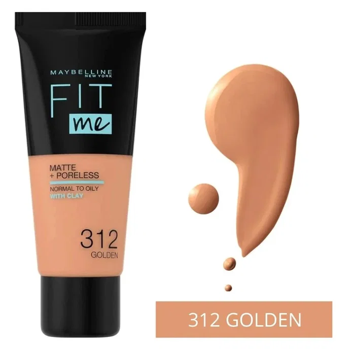 Maybelline Fit Me Matte + Poreless Base Líquida 312-golden Maybelline Fit Me Matte + Poreless Base Líquida 312-golden