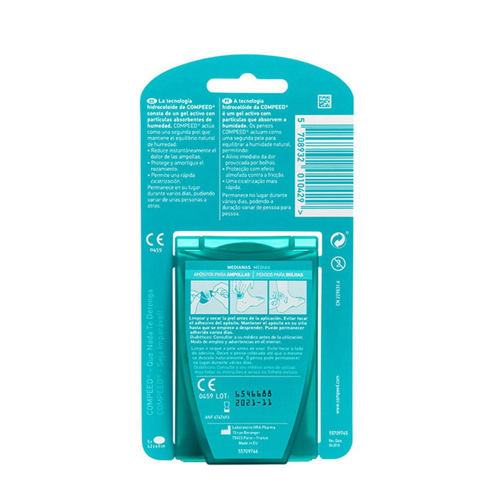 Compeed Apósitos Hidrocoloides para Ampollas Medianas - 5 Unidades - Alivio Instantáneo del Dolor, Protección y Curación Compeed Apósitos Hidrocoloides para Ampollas Medianas - 5 Unidades - Alivio Instantáneo del Dolor, Protección y Curación