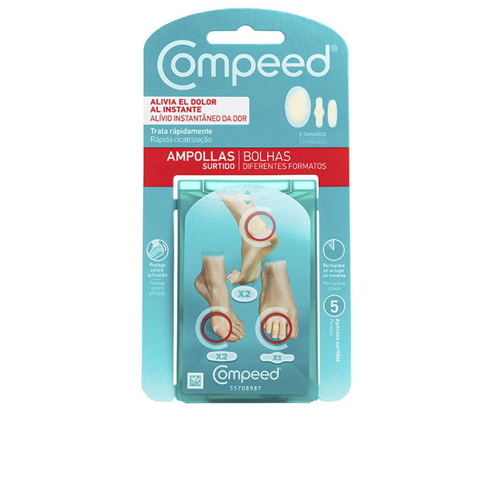 Compeed Apósitos para Ampollas Surtido 3 Tamaños 5 Apósitos Compeed Apósitos para Ampollas Surtido 3 Tamaños 5 Apósitos