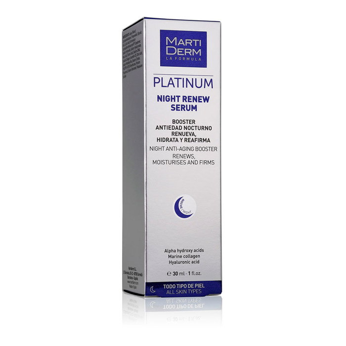 Martiderm PLATINUM NIGHT RENEW Serum Facial Reafirmante Antiedad - 30 ml - Tratamiento de Noche para Renovación Celular
