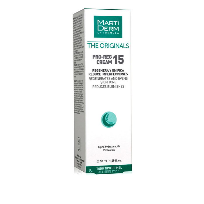 Martiderm THE ORIGINALS Pro-REG 15 Crema Regeneradora Facial 50 ml - Tratamiento Acné, Poros y Puntos Negros con Ácido Glicólico