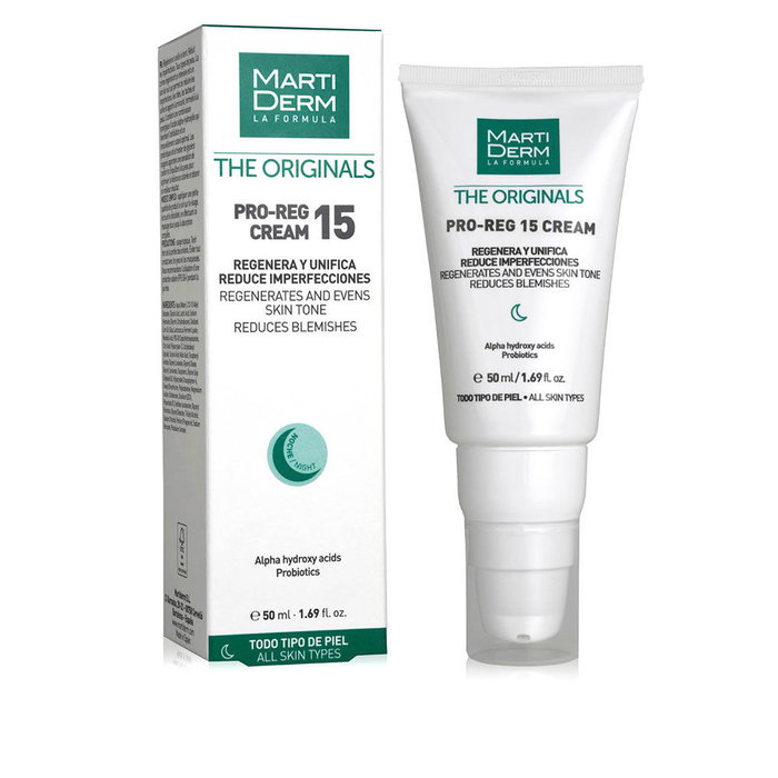 Martiderm THE ORIGINALS Pro-REG 15 Crema Regeneradora Facial 50 ml - Tratamiento Acné, Poros y Puntos Negros con Ácido Glicólico