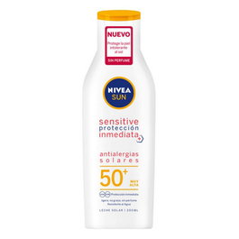 Nivea SUN ANTIALERGIAS SOLARES Leche Corporal Sensitive SPF50+ Sin Fragancia Resistente al Agua 200 ml