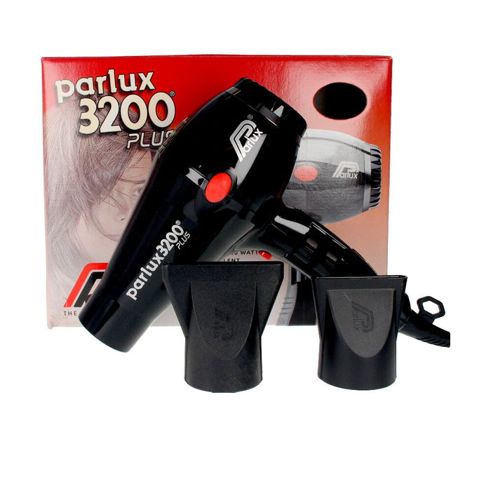 Parlux 3200 Plus Secador de Pelo Profesional 1900W 2 Boquillas 4 Temperaturas 2 Velocidades 3m Negro