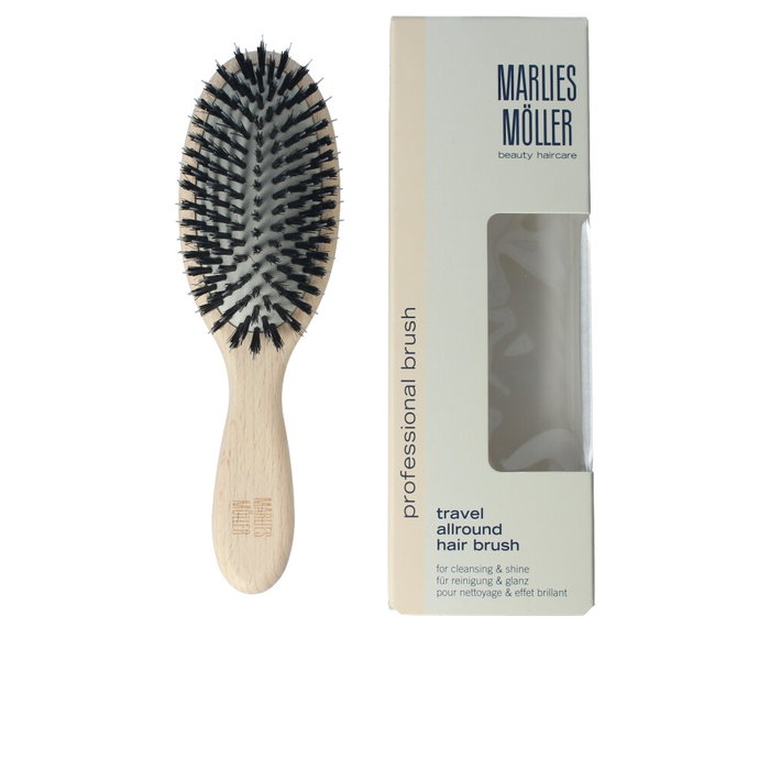 Marlies Möller Cepillo #Travel para el pelo de jabalí y nylon en madera de haya, limpieza profunda y brillo - 1 unidad
