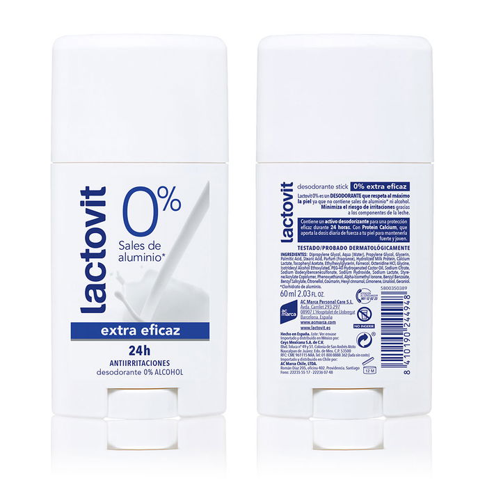 Lactovit Desodorante Original Extra Eficaz 0% Deo Stick 60 ml