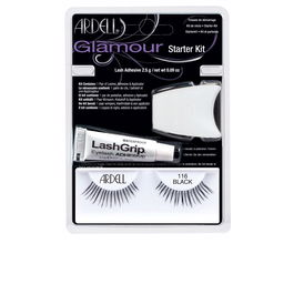 Ardell Kit Iniciación Glamour Pestañas Postizas #101-demi black Lote con Adhesivo y Aplicador, Look Glamuroso y Natural