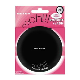 Beter Espejo POCKET FLASH con luz y aumento x10 negro