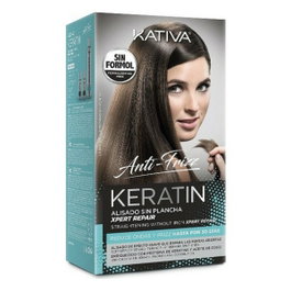 Kativa Keratin Anti-Frizz Kit de Alisado Brasileño Sin Plancha x 3 unidades
