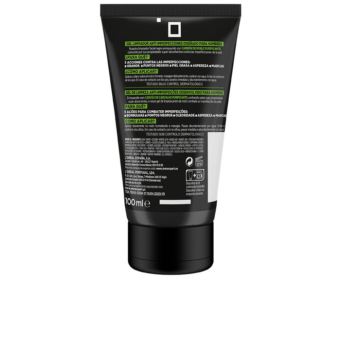 L'Oréal Paris MEN EXPERT pure charcoal gel Limpiador Purificante para Hombre 100 ml