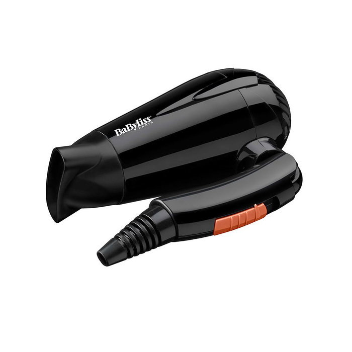 Babyliss Secador de Pelo de Viaje Multi-Voltaje 2000W Mango Plegable Ligero 318g Boquilla Incluida