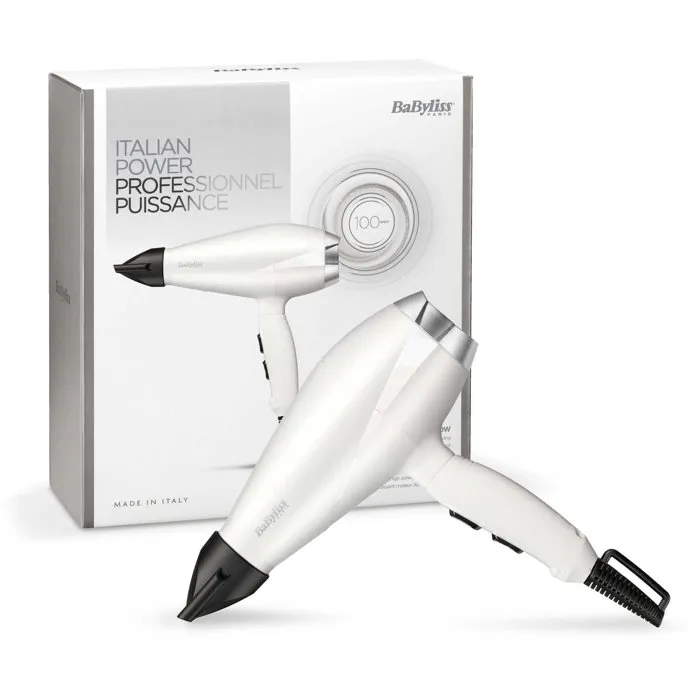 Babyliss 6704WE Secador Profesional AC Speed Pro 2000W con Motor AC de Alto Rendimiento y Flujo de Aire 100km/h