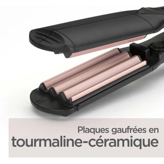 BaByliss Plancha de Pelo Crimper 2165CE 35 mm Negro y Rosa