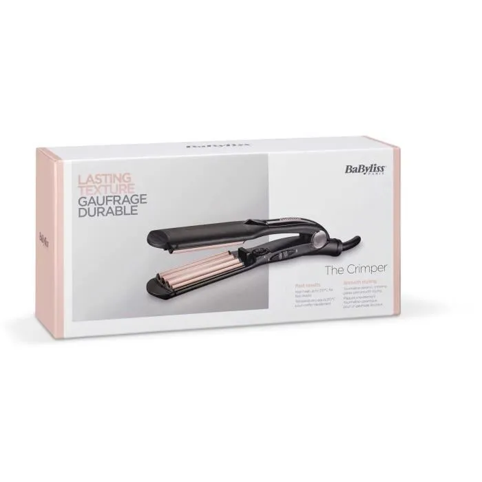BaByliss Plancha de Pelo Crimper 2165CE 35 mm Negro y Rosa