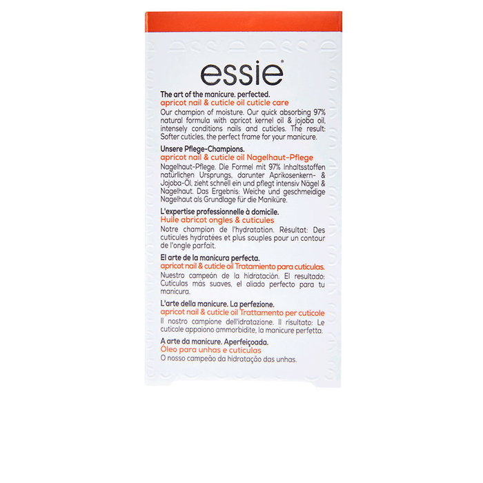 Essie APRICOT NAIL&CUTICLE OIL conditions nails&hydrates cuticles Aceite para Uñas y Cutículas 13,5 ml Essie APRICOT NAIL&CUTICLE OIL conditions nails&hydrates cuticles Aceite para Uñas y Cutículas 13,5 ml