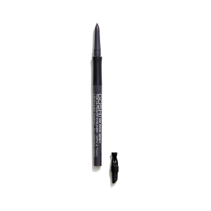 Gosh The Ultimate eyeliner with a twist #02 - Raw Grey - Lápiz delineador de ojos dos puntas, waterproof, 0.4 g