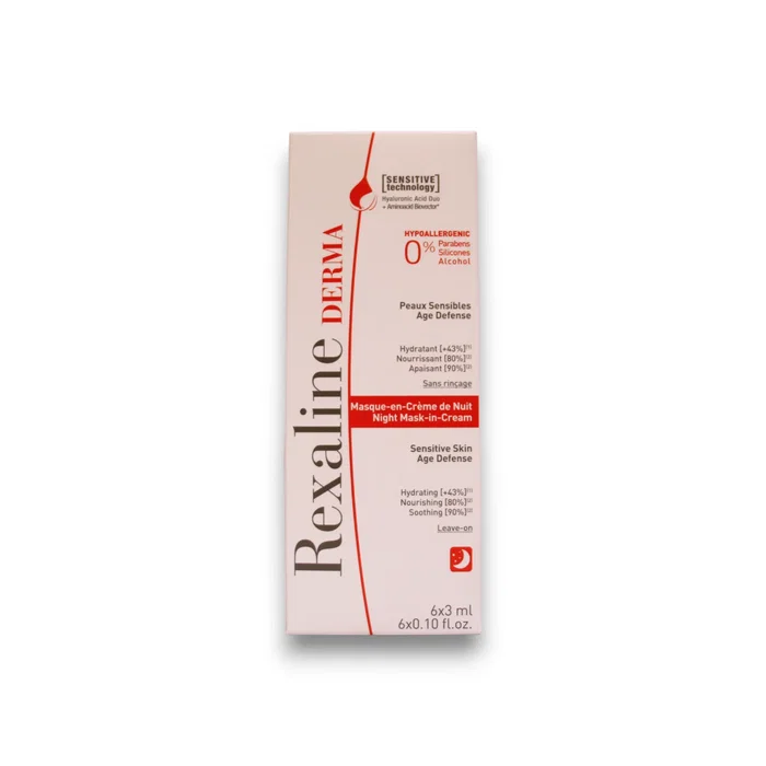Rexaline Derma Máscara de dormir nocturna nutritiva, pack de 6 unidades