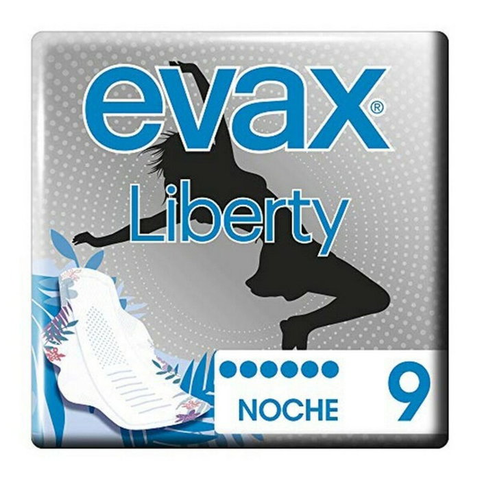 Evax Liberty compresas de noche con alas, 9 unidades