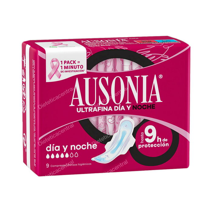 Ausonia Compresas Noche Ultra con Alas 9 u