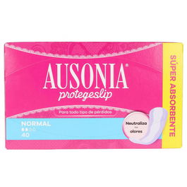 Ausonia Protegeslip Normal 40 uds Salvaslip con Neutralizador de Olores y Protección Dermatológicamente Testada