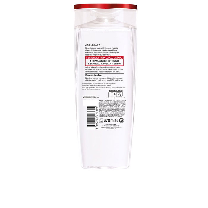 L'Oréal Paris Champú Reconstituyente ELVIVE Total Repair 5 para Cabello Dañado o Seco, 370 ml