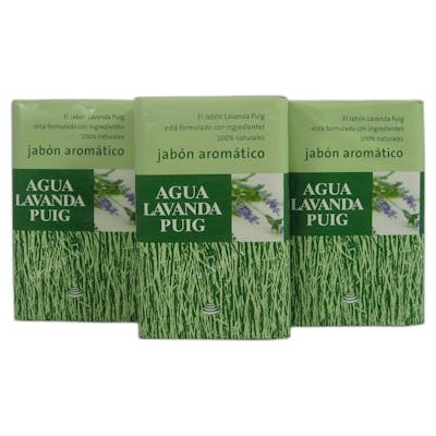 Agua Lavanda Puig Jabón Natural de Manos Pastilla con Aroma a Lavanda para Todo Tipo de Pieles Pack 3 x 125g Agua Lavanda Puig Jabón Natural de Manos Pastilla con Aroma a Lavanda para Todo Tipo de Pieles Pack 3 x 125g