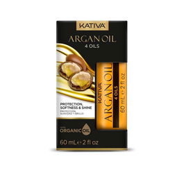 Kativa Argan Oil 4 Oils Tratamiento Capilar con Aceite de Argán Lino Sésamo y Keratina 60 ml