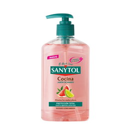 Sanytol Jabón de Manos Antibacteriano Especial Cocina 250 ml con Dosificador, Protección Total y Elimina Malos Olores