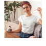 Pandemia De Valores Camiseta CASA Estampado 'Lugar desde el que puedes salvar el mundo en pijama' Unisex Algodón Orgánico Blanco Talla L