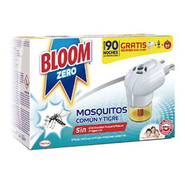 Bloom Difusor Líquido Antimosquitos Zero + 2 Recambios, Insecticida Eléctrico para Mosquitos Común y Tigre, Hasta 90 Noches de Protección