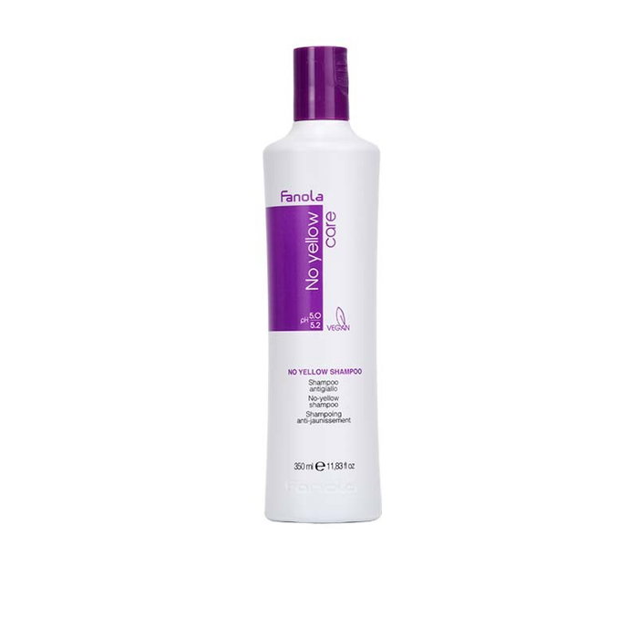 Fanola NO YELLOW Shampoo Matizador Neutralizador de Tono Amarillo - Tratamiento con Pigmentos Violetas para Cabello Rubio - 350 ml Fanola NO YELLOW Shampoo Matizador Neutralizador de Tono Amarillo - Tratamiento con Pigmentos Violetas para Cabello Rubio - 350 ml