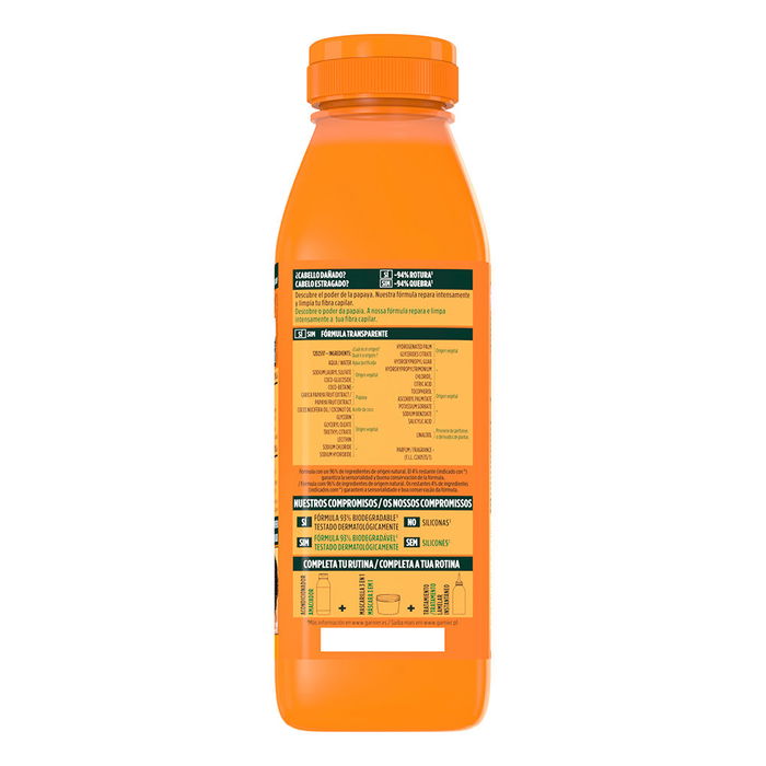 Garnier Fructis Hair Food Papaya Champú Reparador Hidratante Cabello Dañado 350 ml