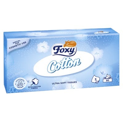 Foxy FACIAL COTTON Pañuelos Ultra Suaves de 90 unidades