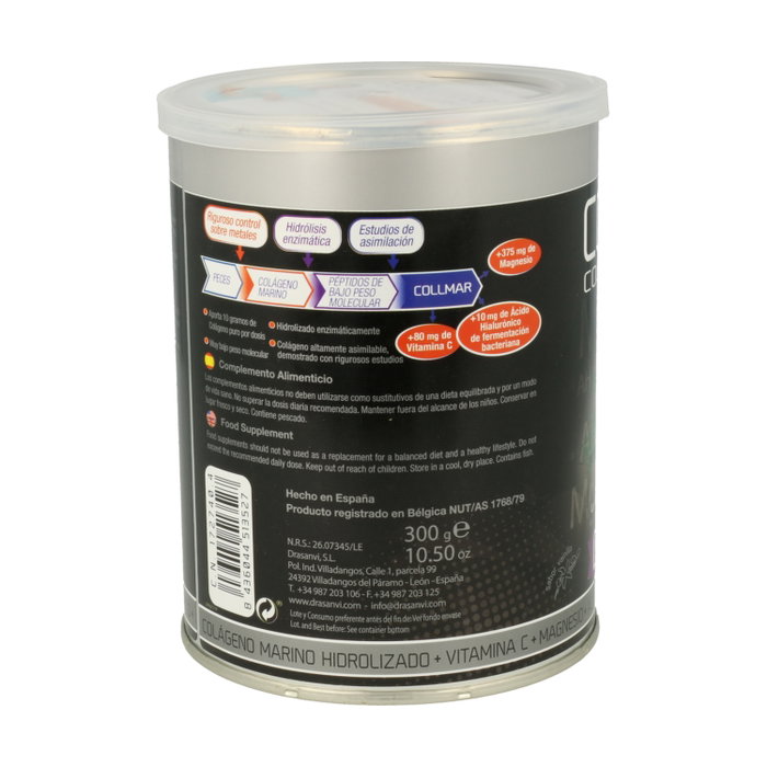 Drasanvi Collmar Colágeno Marino con Magnesio, Ácido Hialurónico y Vitamina C - Vainilla - 300 g