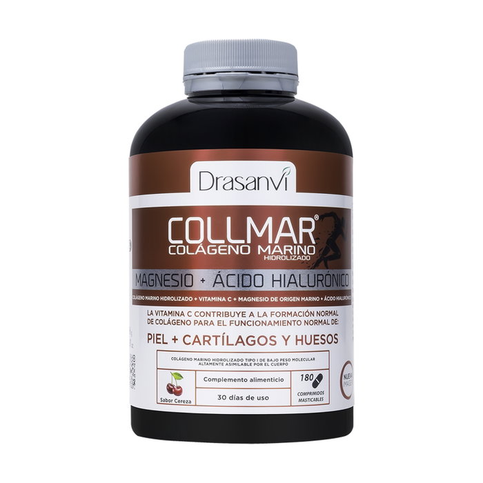 Drasanvi Collmar Colágeno Marino con Magnesio y Ácido Hialurónico, 180 Comprimidos Masticables Cereza Drasanvi Collmar Colágeno Marino con Magnesio y Ácido Hialurónico, 180 Comprimidos Masticables Cereza