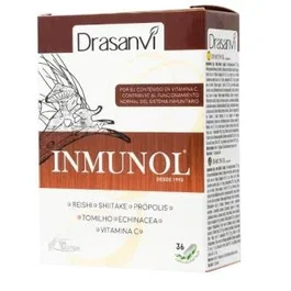 DRASANVI Inmunol 36 Cápsulas - Complemento Inmunitario con Reishi, Shitake, Vitamina C, Cobre y Selenio