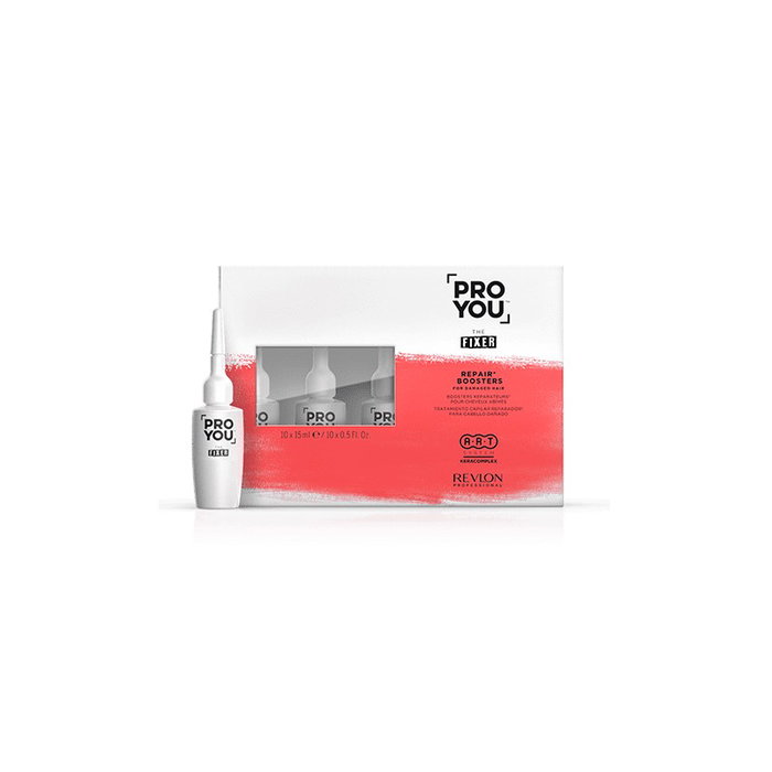 Revlon PROYOU The Fixer Booster 10 x 15 ml - Mousse de Fijación Media para Cabello, Da Volumen y Brillo - Monodosis Revlon PROYOU The Fixer Booster 10 x 15 ml - Mousse de Fijación Media para Cabello, Da Volumen y Brillo - Monodosis