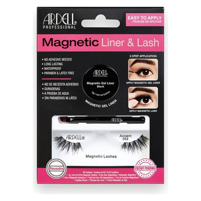 Ardell MAGNETIC LINER & LASH ACCENT Pestañas #002 + Gel Liner 3 u