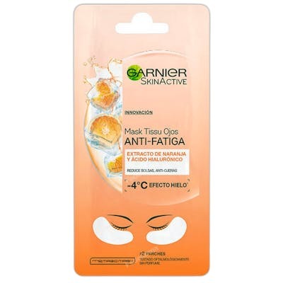Garnier SKINACTIVE Mascarilla de Ojos Antifatiga con Extracto de Naranja y Ácido Hialurónico