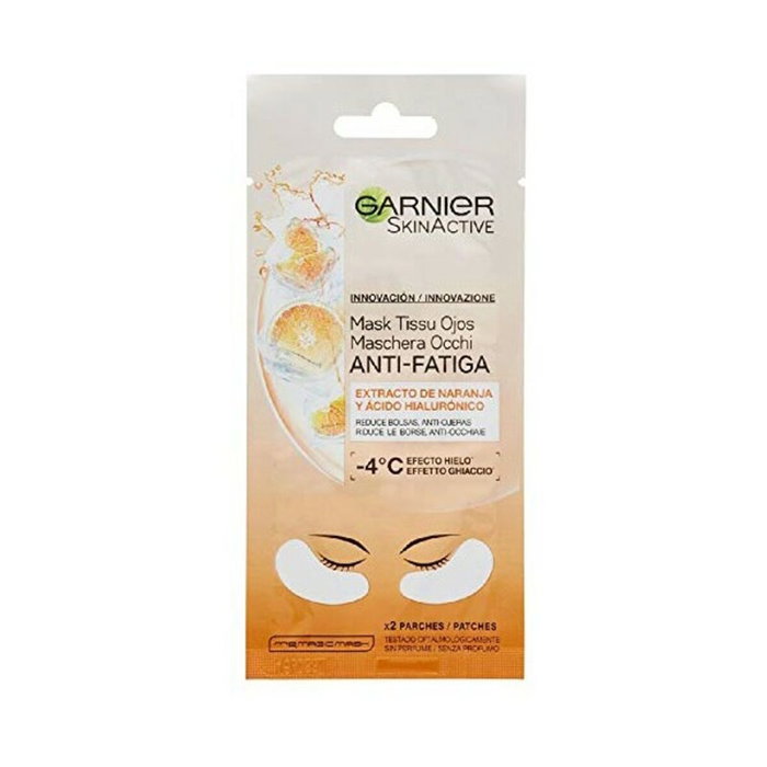 Garnier SKINACTIVE Mascarilla de Ojos Antifatiga con Extracto de Naranja y Ácido Hialurónico