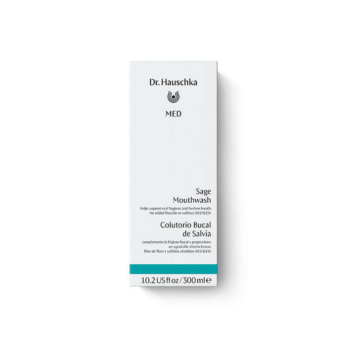 Dr. Hauschka Colutorio Bucal de Salvia - Enjuague Bucal 300 ml, Refuerza Encías y Previene Inflamaciones, Sensación Frescor, Testado Dermatológicamente, Cruelty Free, Sin Fragancia
