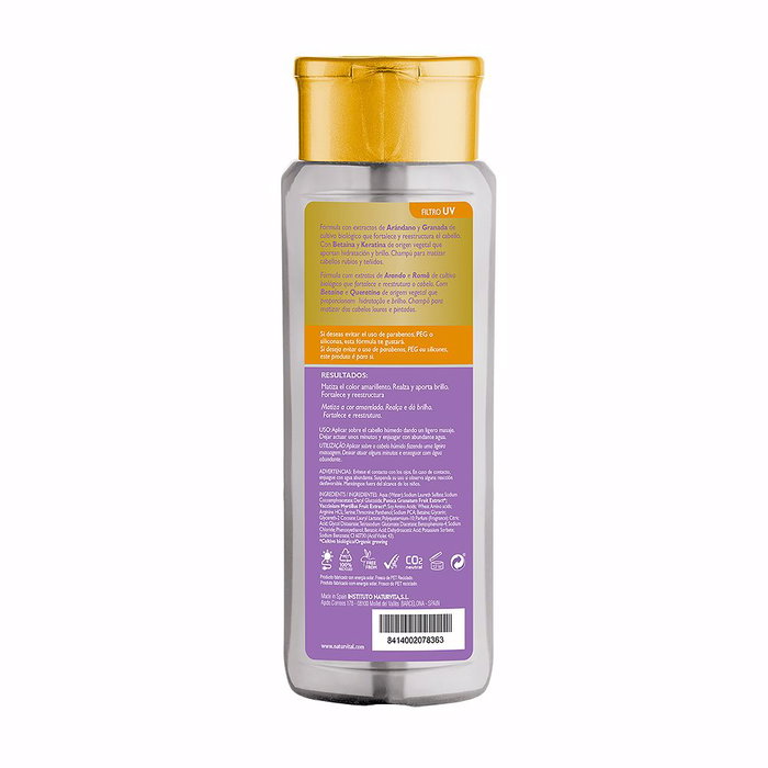 Naturvital Champú Matizante Silver Blonde para Cabello Rubio y con Mechas, Neutraliza Tonos Amarillos, 400 ml