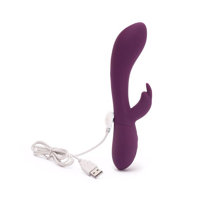 Platanomelón Vibrador Conejito Lucas Lila con Efecto Calor y Doble Estimulación USB Recargable 148 Caracteres