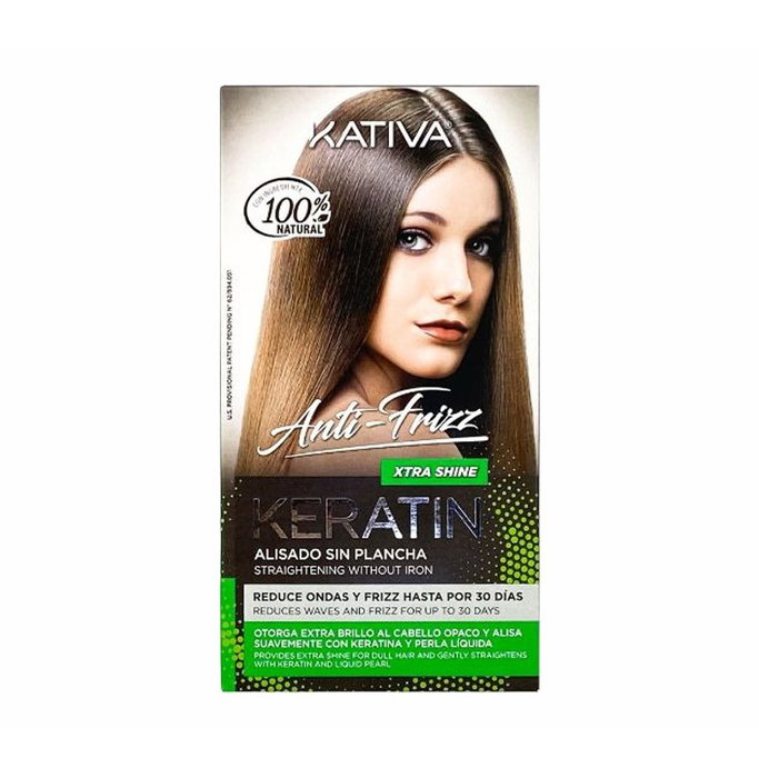 Kativa Keratin Anti-Frizz Alisado Sin Plancha Xtra Shine Kit de 3 unidades