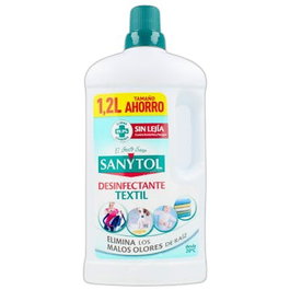 Sanytol Desinfectante Textil Elimina Olores, Antimanchas y Gérmenes. Fórmula sin Lejía para Ropa 1200 ml