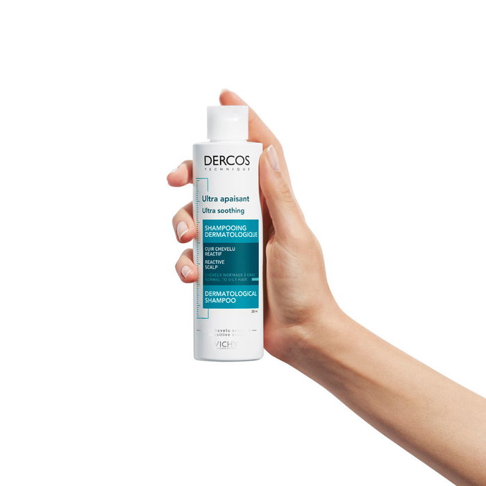 Vichy Dercos Champú Ultra Calmante Graso para Cuero Cabelludo Sensible y Cabello Normal a Graso - Hidratante - 200 ml