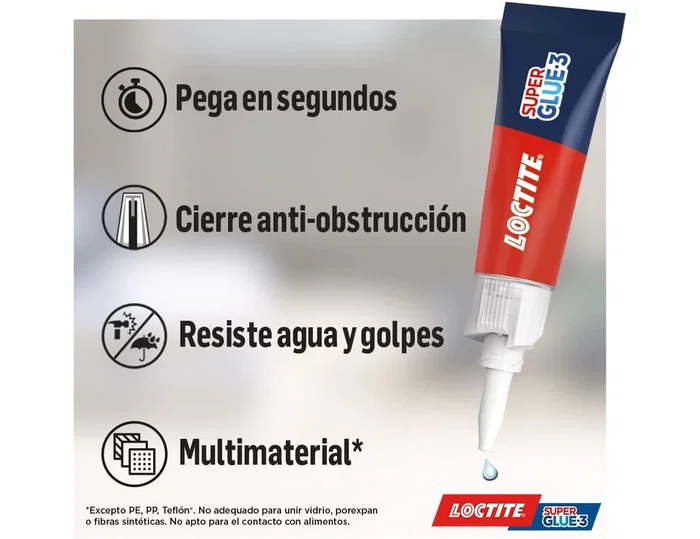 Loctite Super Glue-3 Adhesivo Instantáneo 3 g Loctite Super Glue-3 Adhesivo Instantáneo 3 g