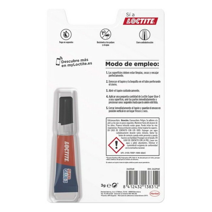 Loctite Super Glue-3 Pegamento Instantáneo 3 g