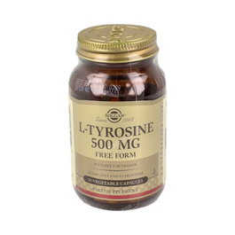 SOLGAR L-Tirosina 500 mg - 50 Cápsulas Vegetales - Aminoácido para el Sistema Nervioso - Complemento Alimenticio Vegano